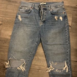 Forever 21 Boyfriend Ripped at Knee Jeans